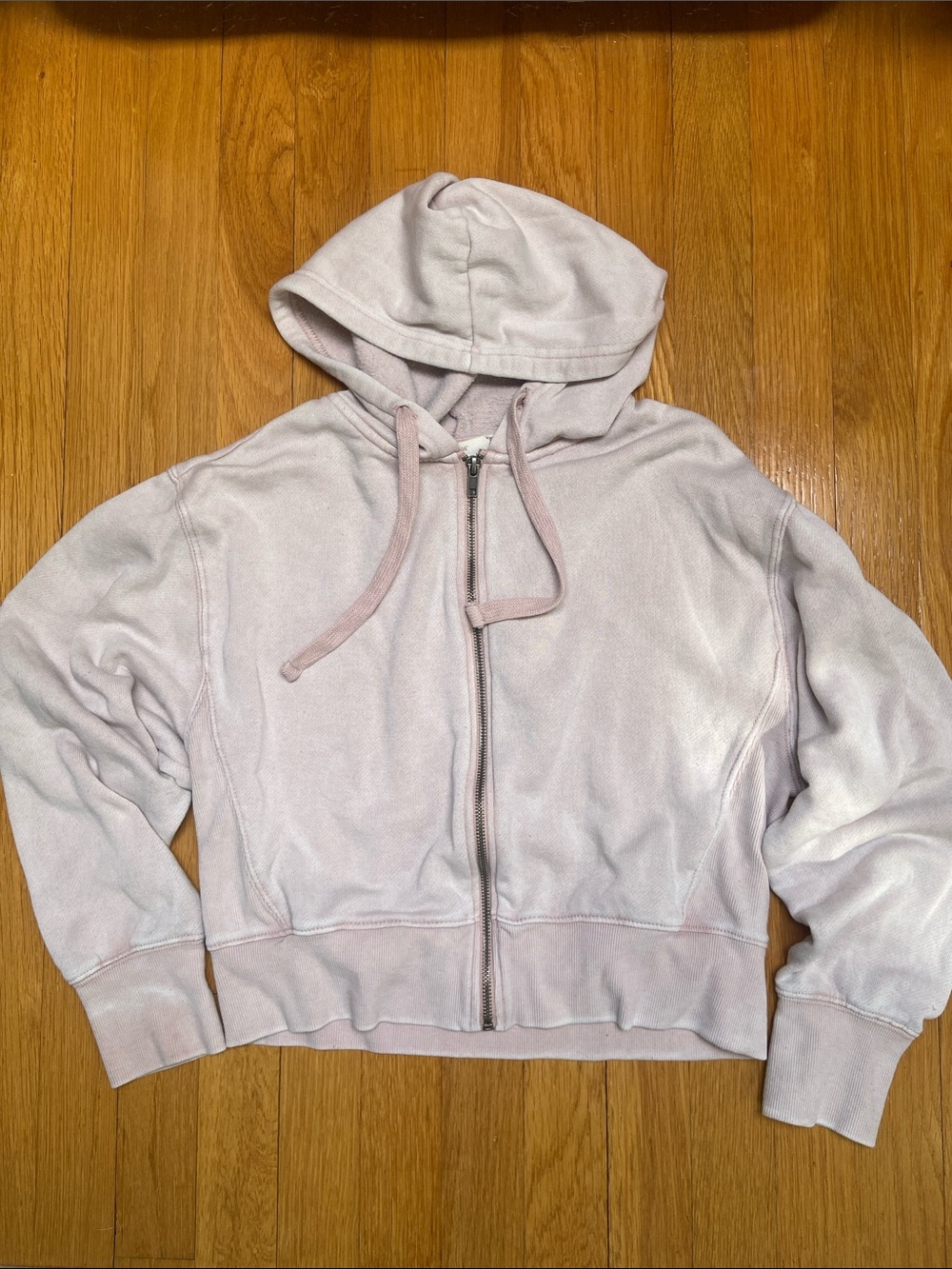 Hippie Rose Light Pink Zip-Up Hoodie